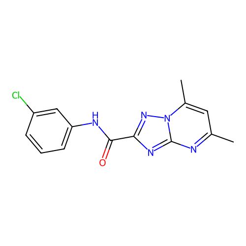 N-(3-chlorophenyl)-5,7-dimethyl-[1,2,4]triazolo[1,5-a]pyrimidine-2-carboxamide structure