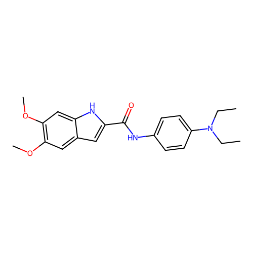 N-[4-(diethylamino)phenyl]-5,6-dimethoxy-1H-indole-2-carboxamide structure