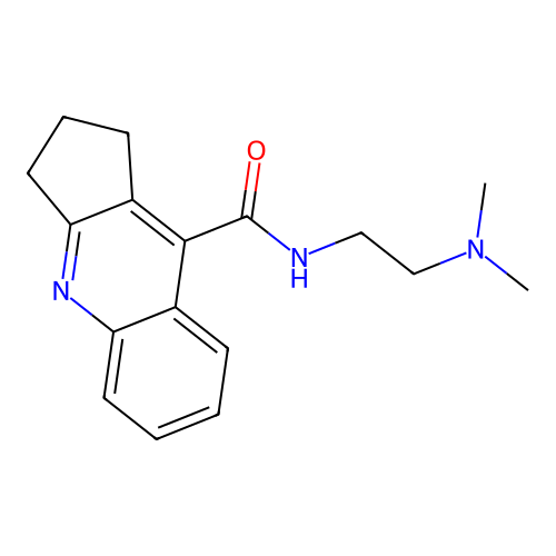 N-(2-(dimethylamino)ethyl)-2,3-dihydro-1H-cyclopenta[b]quinoline-9-carboxamide structure