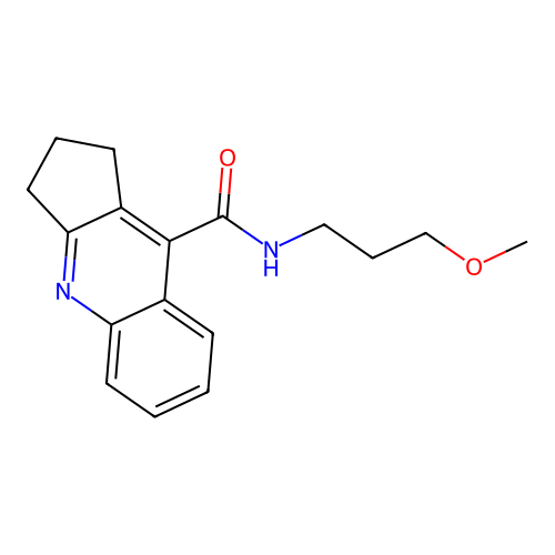 N-(3-methoxypropyl)-2,3-dihydro-1H-cyclopenta[b]quinoline-9-carboxamide structure
