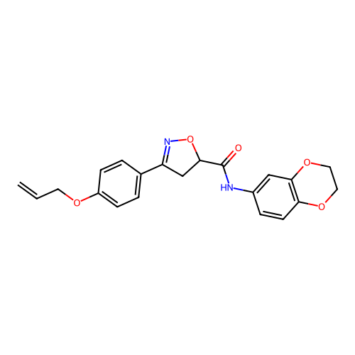 3-(4-(allyloxy)phenyl)-N-(2,3-dihydrobenzo[b][1,4]dioxin-6-yl)-4,5-dihydroisoxazole-5-carboxamide structure