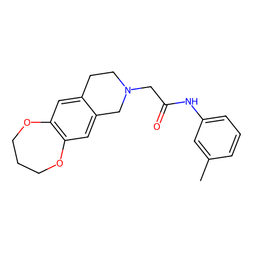 2-(2,3,4,7,9,10-hexahydro-[1,4]dioxepino[2,3-g]isoquinolin-8-yl)-N-(3-methylphenyl)acetamide structure