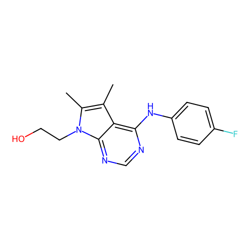 2-[4-(4-Fluoroanilino)-5,6-dimethylpyrrolo[2,3-d]pyrimidin-7-yl]ethanol structure