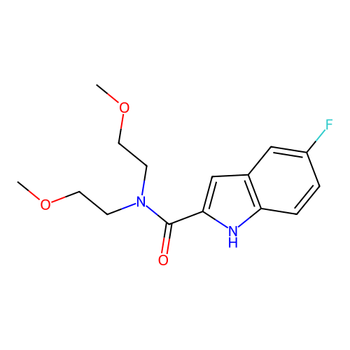 5-fluoro-N,N-bis(2-methoxyethyl)-1H-indole-2-carboxamide structure