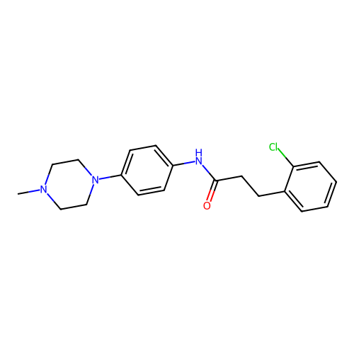 3-(2-chlorophenyl)-N-[4-(4-methylpiperazin-1-yl)phenyl]propanamide structure