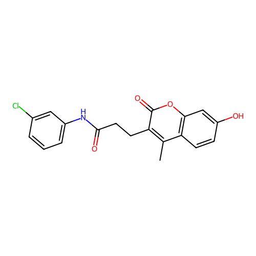 N-(3-chlorophenyl)-3-(7-hydroxy-4-methyl-2-oxo-2H-chromen-3-yl)propanamide structure