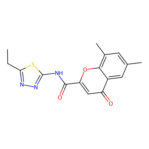N-(5-ethyl-1,3,4-thiadiazol-2-yl)-6,8-dimethyl-4-oxo-4H-chromene-2-carboxamide structure