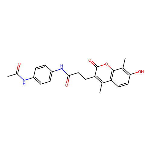 N-(4-acetamidophenyl)-3-(7-hydroxy-4,8-dimethyl-2-oxo-2H-chromen-3-yl)propanamide structure