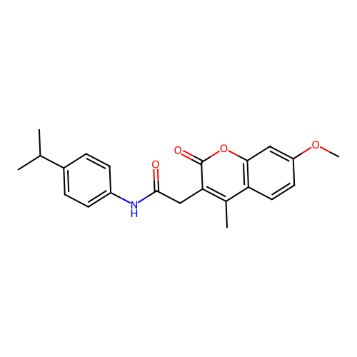 2-(7-methoxy-4-methyl-2-oxo-2H-chromen-3-yl)-N-[4-(propan-2-yl)phenyl]acetamide structure