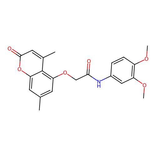 N-(3,4-dimethoxyphenyl)-2-((4,7-dimethyl-2-oxo-2H-chromen-5-yl)oxy)acetamide structure