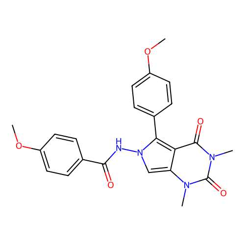 4-methoxy-N-(5-(4-methoxyphenyl)-1,3-dimethyl-2,4-dioxo-3,4-dihydro-1H-pyrrolo[3,4-d]pyrimidin-6(2H)-yl)benzamide structure