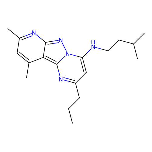 8,10-dimethyl-N-(3-methylbutyl)-2-propylpyrido[2',3':3,4]pyrazolo[1,5-a]pyrimidin-4-amine structure
