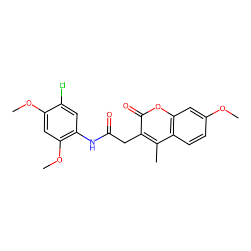 N-(5-chloro-2,4-dimethoxyphenyl)-2-(7-methoxy-4-methyl-2-oxo-2H-chromen-3-yl)acetamide structure