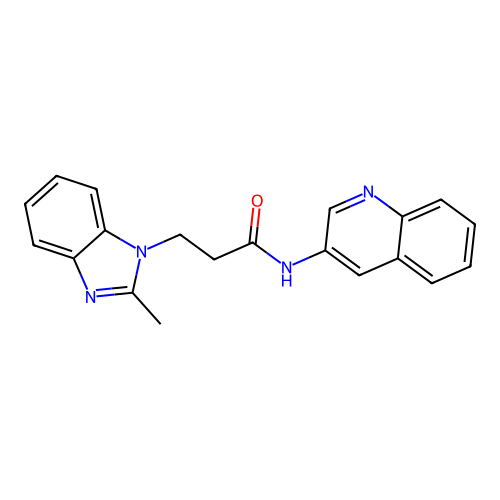 3-(2-methyl-1H-benzimidazol-1-yl)-N-(quinolin-3-yl)propanamide structure