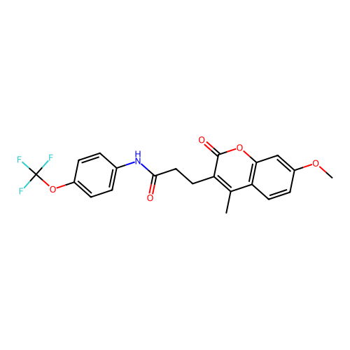 3-(7-methoxy-4-methyl-2-oxo-2H-chromen-3-yl)-N-(4-(trifluoromethoxy)phenyl)propanamide structure