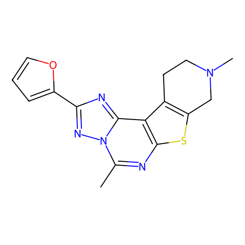 2-(furan-2-yl)-5,9-dimethyl-8,9,10,11-tetrahydropyrido[4',3':4,5]thieno[3,2-e][1,2,4]triazolo[1,5-c]pyrimidine structure