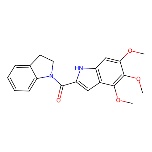 2,3-dihydro-1H-indol-1-yl(4,5,6-trimethoxy-1H-indol-2-yl)methanone structure