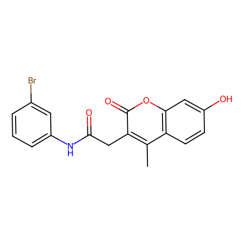 N-(3-bromophenyl)-2-(7-hydroxy-4-methyl-2-oxo-2H-chromen-3-yl)acetamide structure