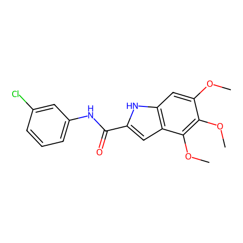 N-(3-chlorophenyl)-4,5,6-trimethoxy-1H-indole-2-carboxamide structure