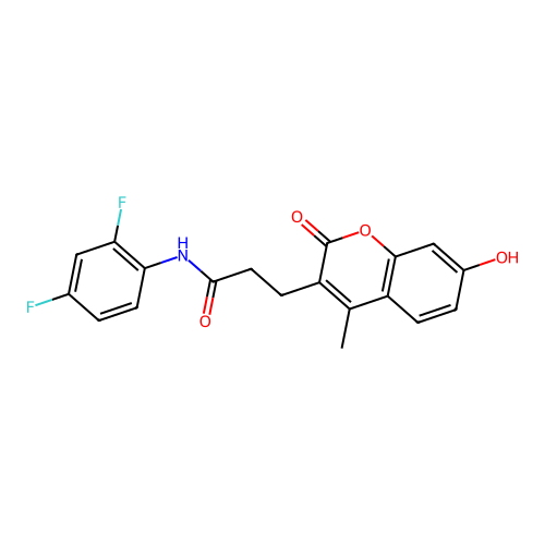 N-(2,4-difluorophenyl)-3-(7-hydroxy-4-methyl-2-oxo-2H-chromen-3-yl)propanamide structure