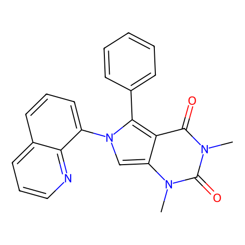 1,3-Dimethyl-5-phenyl-6-quinolin-8-ylpyrrolo[3,4-d]pyrimidine-2,4-dione structure