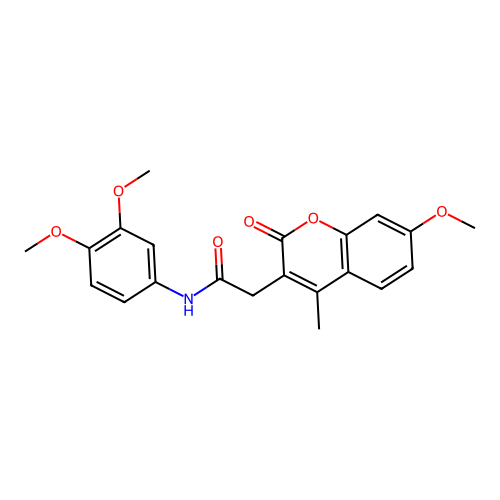 N-(3,4-dimethoxyphenyl)-2-(7-methoxy-4-methyl-2-oxo-2H-chromen-3-yl)acetamide structure