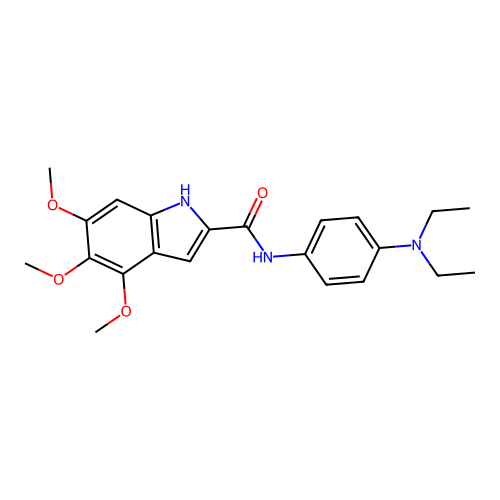 N-[4-(diethylamino)phenyl]-4,5,6-trimethoxy-1H-indole-2-carboxamide structure