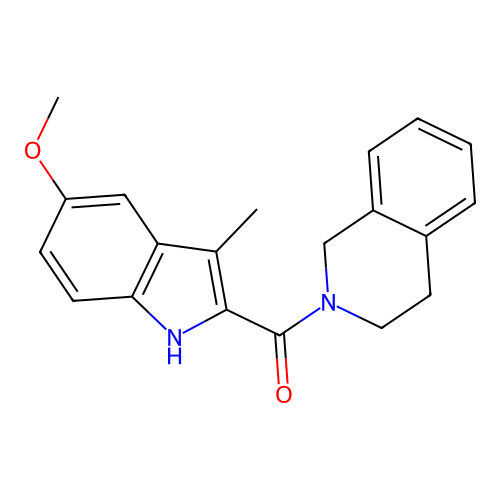 3,4-dihydroisoquinolin-2(1H)-yl(5-methoxy-3-methyl-1H-indol-2-yl)methanone structure