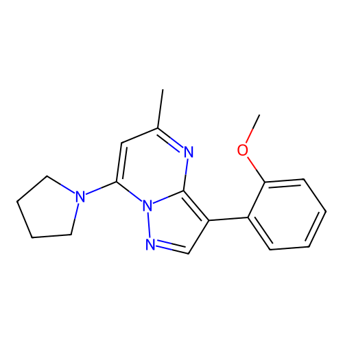 3-(2-Methoxyphenyl)-5-methyl-7-(pyrrolidin-1-yl)pyrazolo[1,5-a]pyrimidine structure