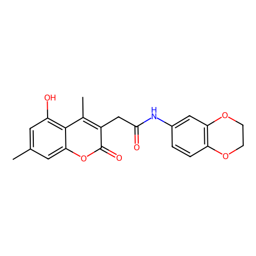N-(2,3-dihydro-1,4-benzodioxin-6-yl)-2-(5-hydroxy-4,7-dimethyl-2-oxo-2H-chromen-3-yl)acetamide structure