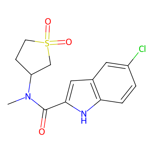 5-chloro-N-(1,1-dioxidotetrahydrothiophen-3-yl)-N-methyl-1H-indole-2-carboxamide structure
