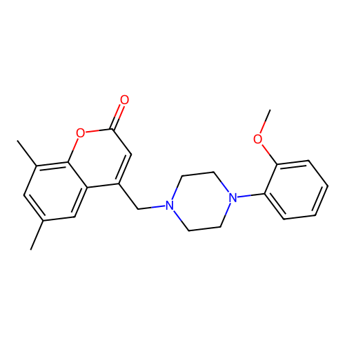 4-((4-(2-methoxyphenyl)piperazin-1-yl)methyl)-6,8-dimethyl-2H-chromen-2-one structure