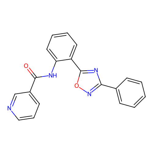 N-[2-(3-phenyl-1,2,4-oxadiazol-5-yl)phenyl]pyridine-3-carboxamide structure