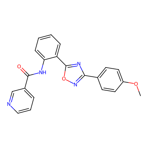 N-{2-[3-(4-methoxyphenyl)-1,2,4-oxadiazol-5-yl]phenyl}pyridine-3-carboxamide structure