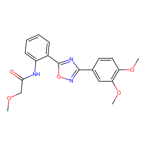 N-{2-[3-(3,4-dimethoxyphenyl)-1,2,4-oxadiazol-5-yl]phenyl}-2-methoxyacetamide structure