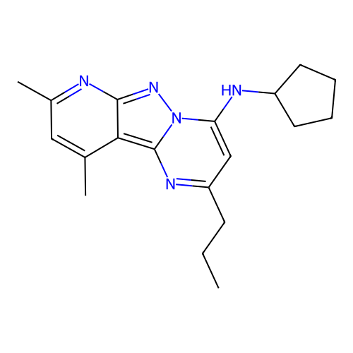 N-cyclopentyl-8,10-dimethyl-2-propylpyrido[2',3':3,4]pyrazolo[1,5-a]pyrimidin-4-amine structure