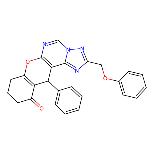 2-(phenoxymethyl)-12-phenyl-8,9,10,12-tetrahydro-11H-chromeno[3,2-e][1,2,4]triazolo[1,5-c]pyrimidin-11-one structure