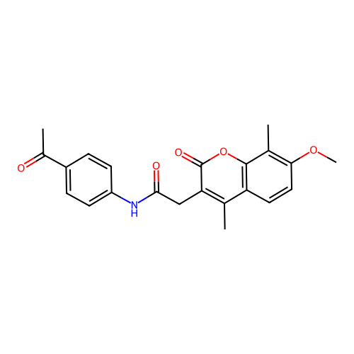 N-(4-acetylphenyl)-2-(7-methoxy-4,8-dimethyl-2-oxo-2H-chromen-3-yl)acetamide structure