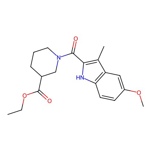 ethyl 1-(5-methoxy-3-methyl-1H-indole-2-carbonyl)piperidine-3-carboxylate structure