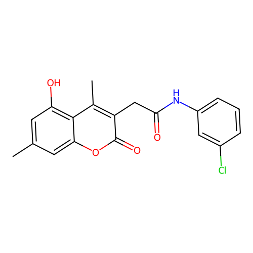 N-(3-chlorophenyl)-2-(5-hydroxy-4,7-dimethyl-2-oxo-2H-chromen-3-yl)acetamide structure