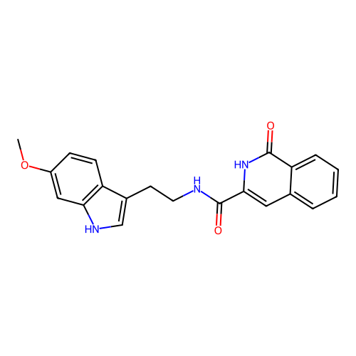 N-[2-(6-methoxy-1H-indol-3-yl)ethyl]-1-oxo-2H-isoquinoline-3-carboxamide structure