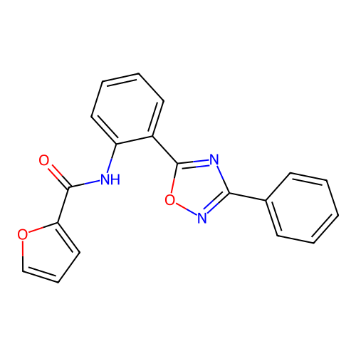 N-[2-(3-phenyl-1,2,4-oxadiazol-5-yl)phenyl]furan-2-carboxamide structure