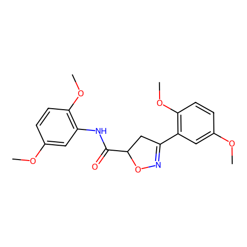 N,3-bis(2,5-dimethoxyphenyl)-4,5-dihydro-5-isoxazolecarboxamide structure