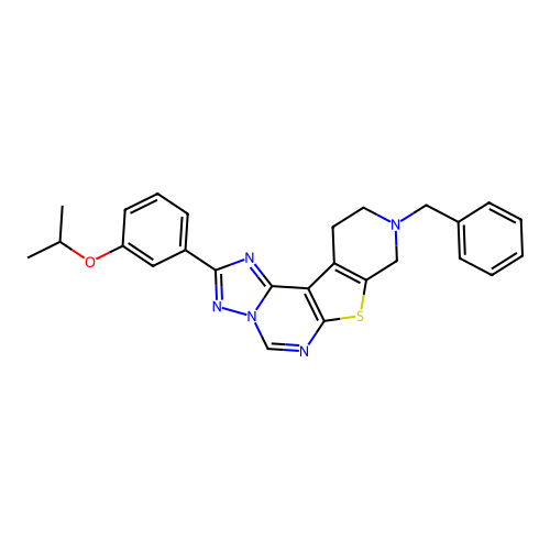 9-benzyl-2-(3-isopropoxyphenyl)-8,9,10,11-tetrahydropyrido[4',3':4,5]thieno[3,2-e][1,2,4]triazolo[1,5-c]pyrimidine structure