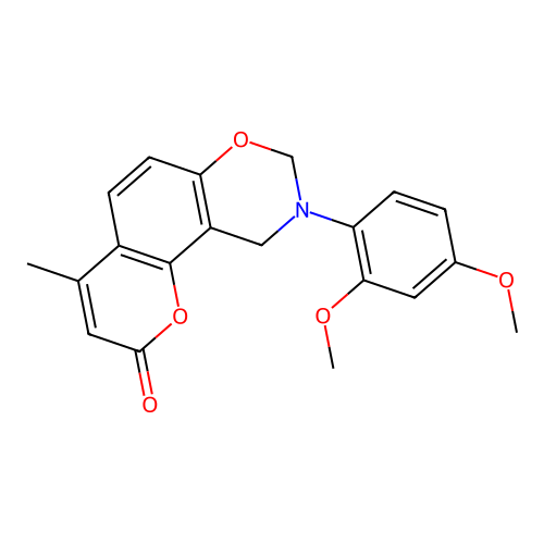 9-(2,4-DIMETHOXYPHENYL)-4-METHYL-2H,8H,9H,10H-CHROMENO[8,7-E][1,3]OXAZIN-2-ONE structure