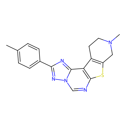 9-methyl-2-(4-methylphenyl)-8,9,10,11-tetrahydropyrido[4',3':4,5]thieno[3,2-e][1,2,4]triazolo[1,5-c]pyrimidine structure