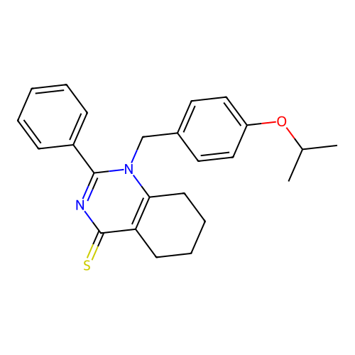 2-phenyl-1-[4-(propan-2-yloxy)benzyl]-5,6,7,8-tetrahydroquinazoline-4(1H)-thione structure