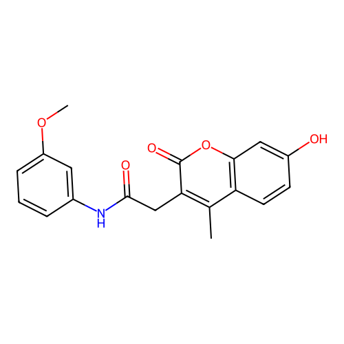 2-(7-hydroxy-4-methyl-2-oxo-2H-chromen-3-yl)-N-(3-methoxyphenyl)acetamide structure