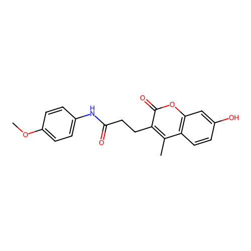 3-(7-hydroxy-4-methyl-2-oxo-2H-chromen-3-yl)-N-(4-methoxyphenyl)propanamide structure