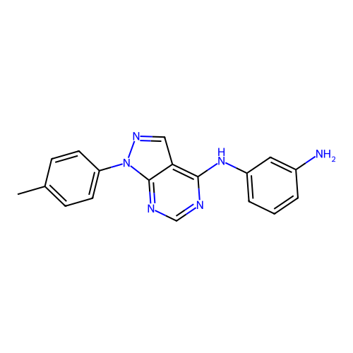 N-[1-(4-methylphenyl)-1H-pyrazolo[3,4-d]pyrimidin-4-yl]benzene-1,3-diamine structure